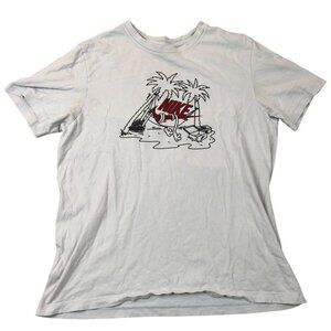 Nike Mens Beach Hammock T-Shirt Large White Short Sleeve Graphic Tee Casual